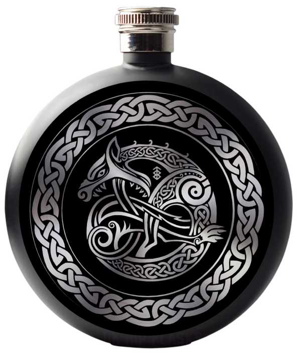 Celtic hip flask dragon border