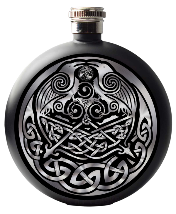 Celtic hip flask Raven s crescent