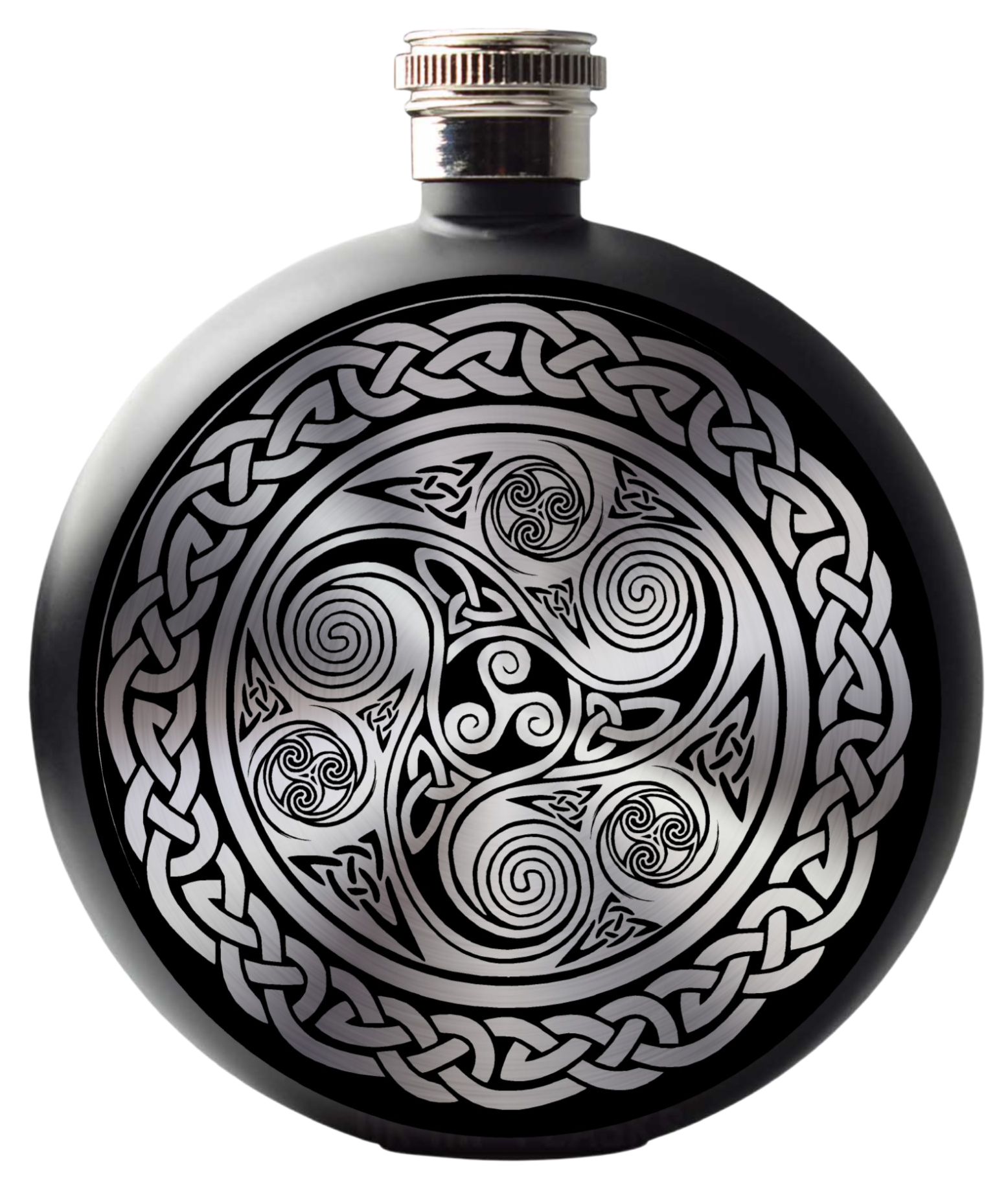 Celtic hip flask spiral border