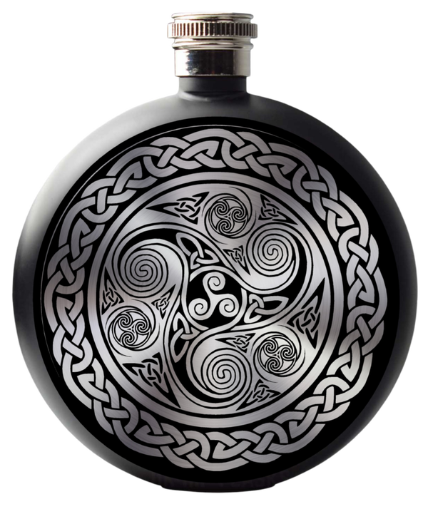 Celtic hip flask spiral border