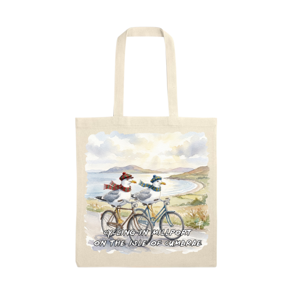 Seagulls cycling round Millport