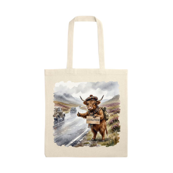 Highland cow tote bag Lochgilphead hitcher