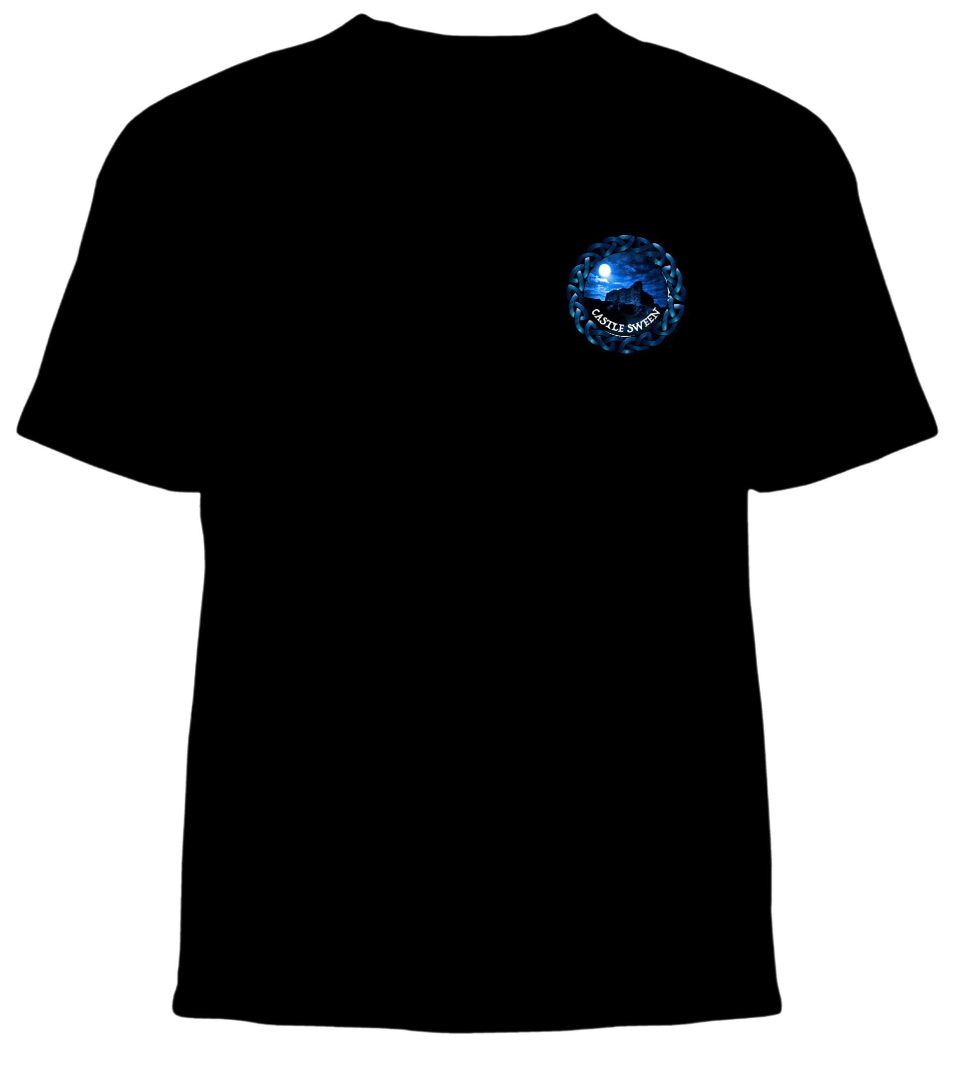 Castle Sween T shirt Celtic border small logo