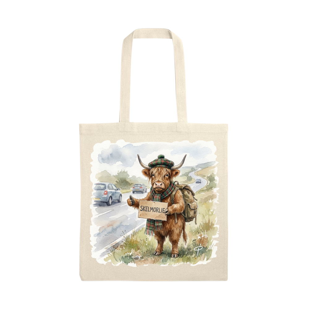 Highland cow tote bag Skelmorlie hitcher