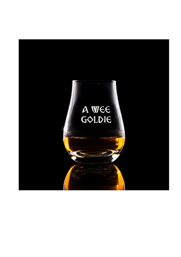 Spey Dram glass 'a wee Goldie'