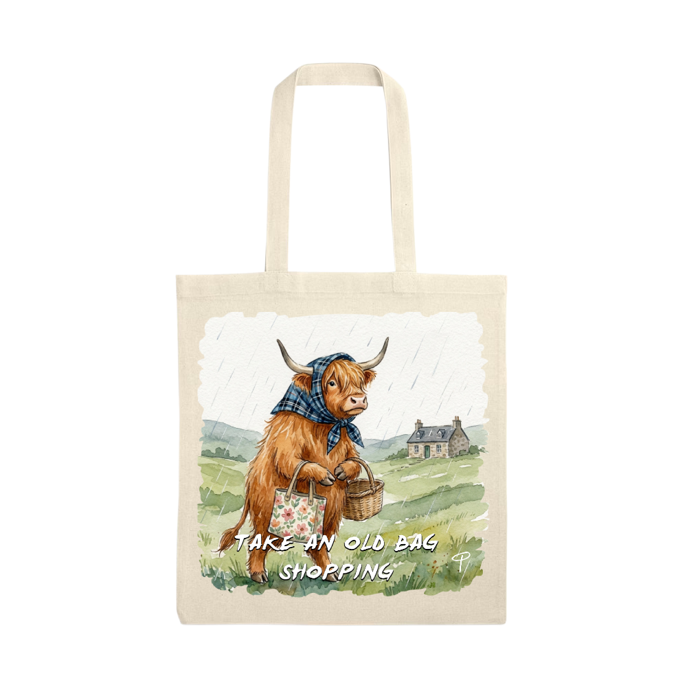 Highland cow tote bag' take an old bag shopping'