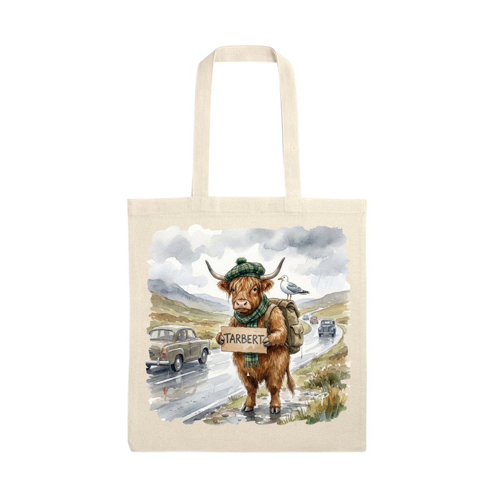 Highland cow tote bag Tarbert hitcher