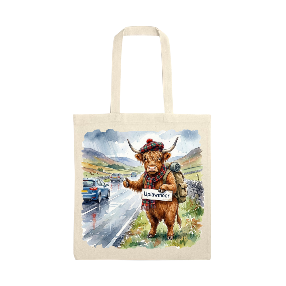 Highland cow tote bag Uplawmoor hitcher