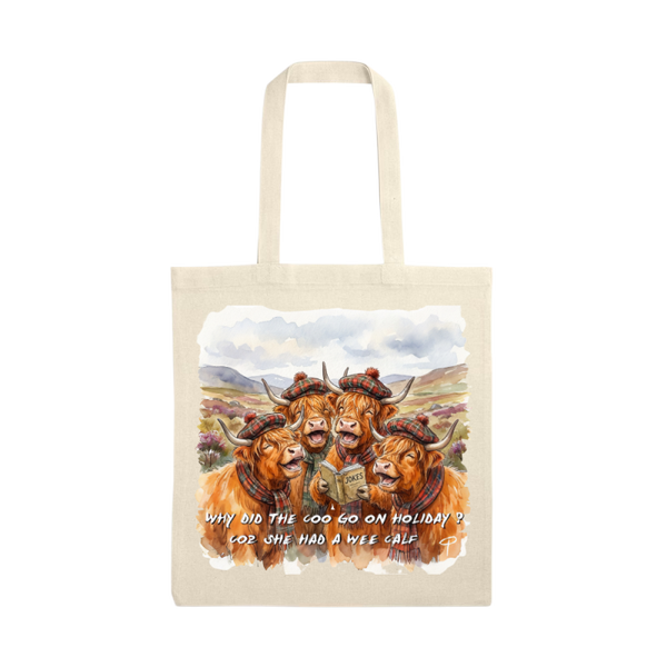 highland cow tote bag 'wee calf'