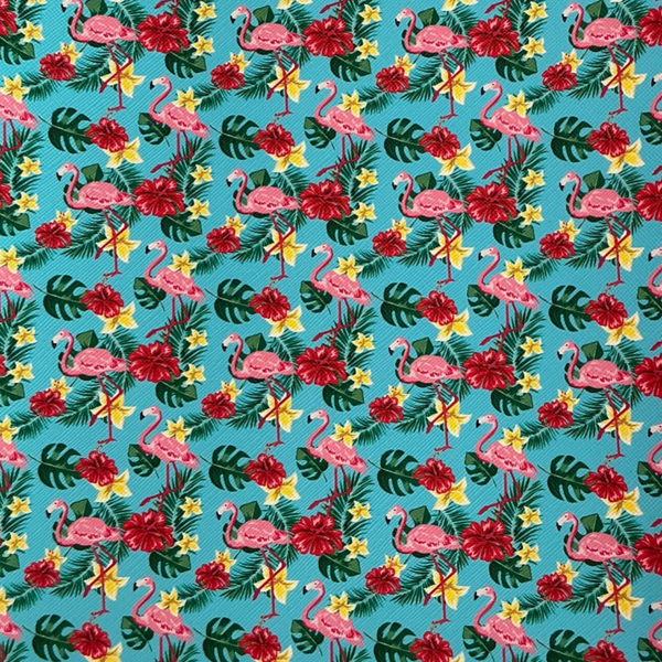 Pink Flamingos and Flowers