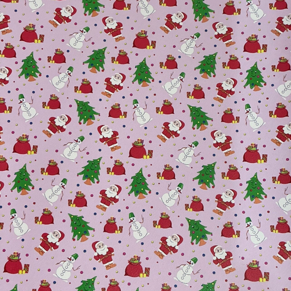 Santa and Trees on Purple