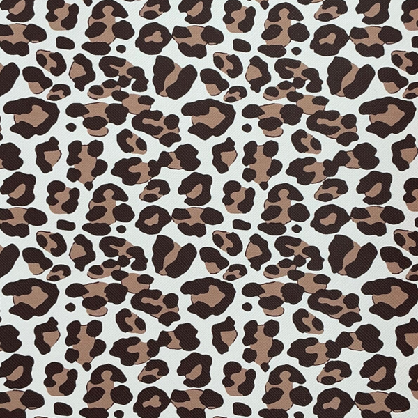 Brown Leopard Print on White