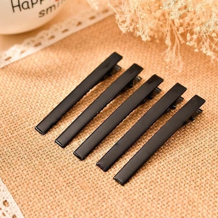 75mm Black Alligator Hair Clips