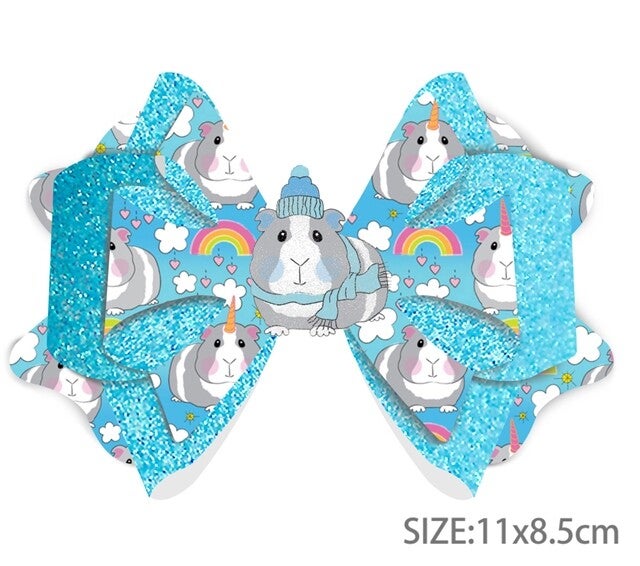 Guinea Pig Double Sided Printed Faux Leather DIY Hair Bow Kit