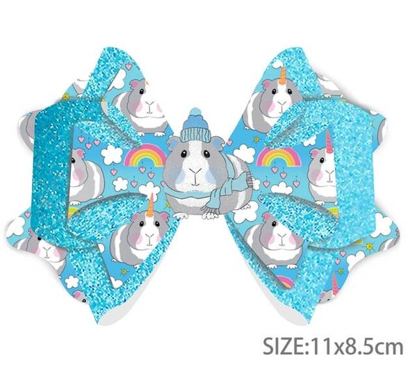 Guinea Pig Double Sided Printed Faux Leather DIY Hair Bow Kit