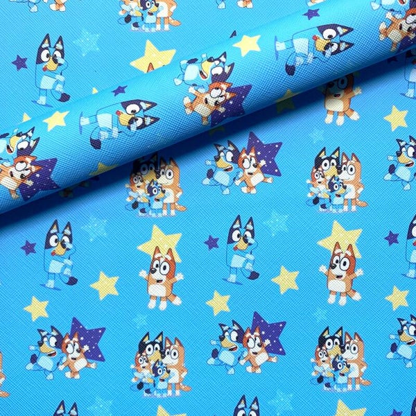 Blue Heeler on Blue with Stars