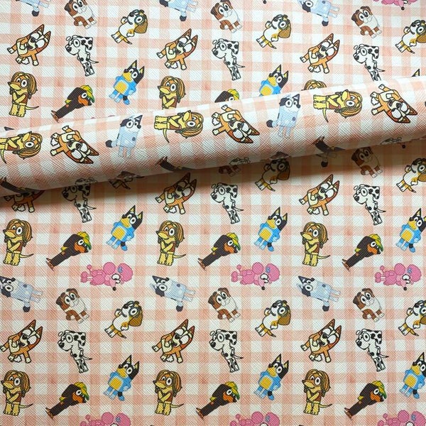 Blue Heeler on Pink Squares