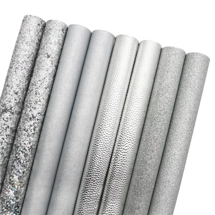8 Piece Silver Glitter Set