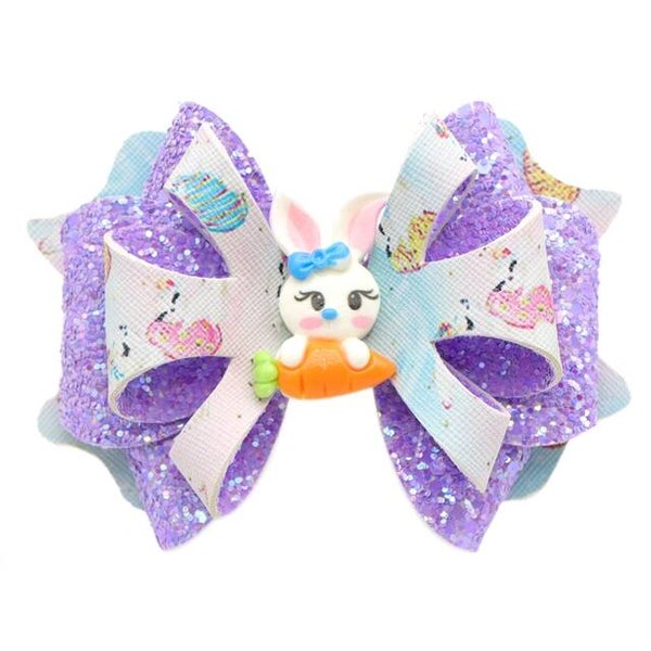 Easter Double Sided Printed Faux Leather DIY Hair Bow Kit