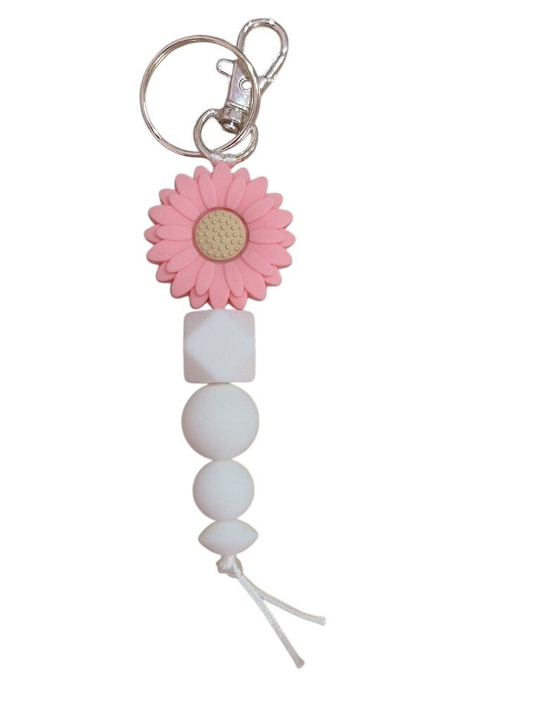 Handmade Daisy Silicone Bead Key Chains