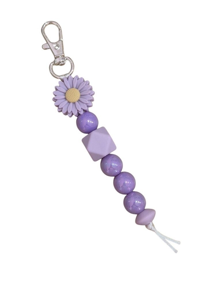 Handmade Daisy Silicone Bead Key Chains