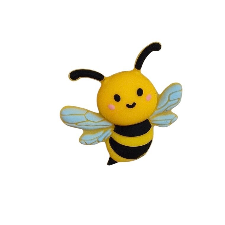 Yellow Bee Silicone Bead