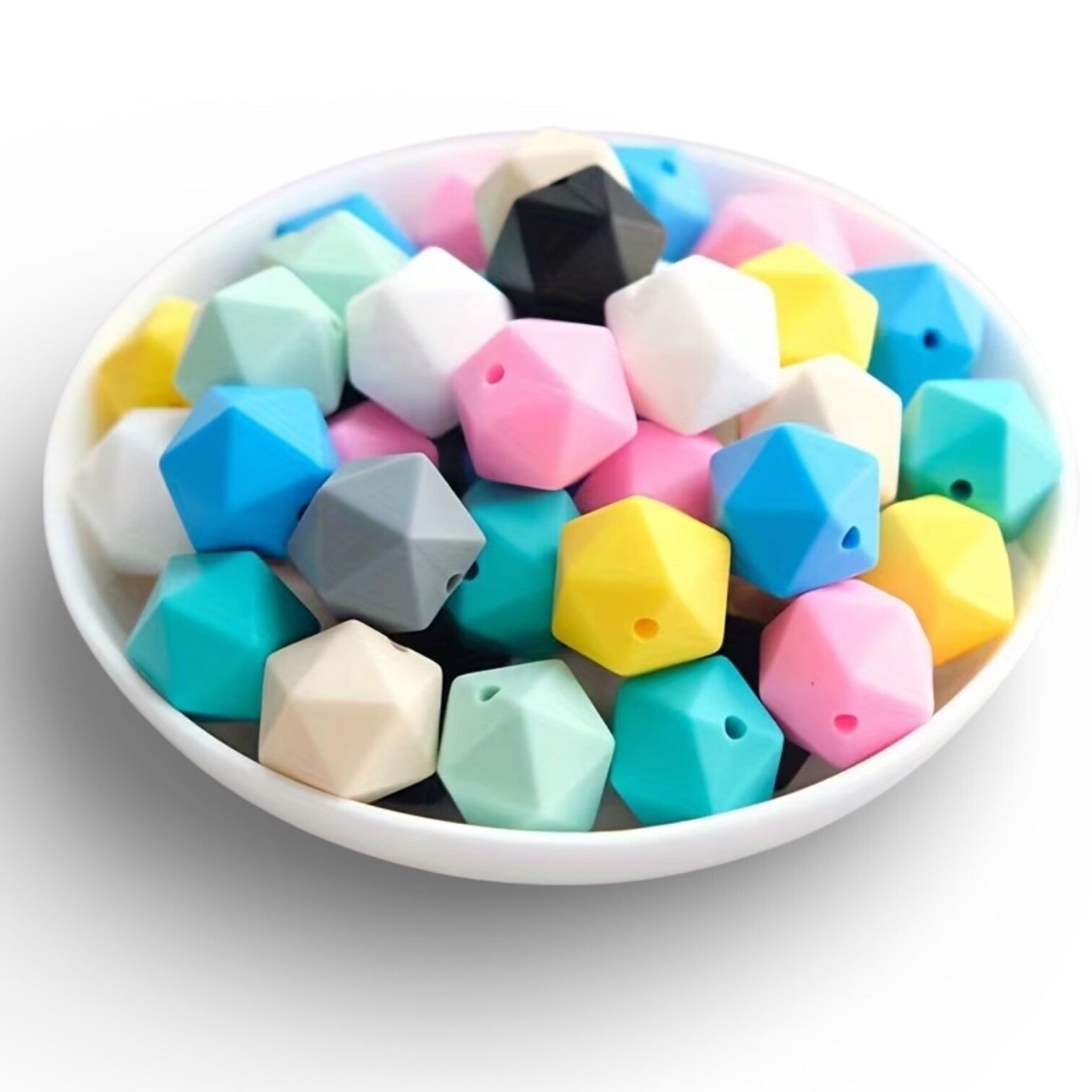 15mm Hexagon Silicone Bead