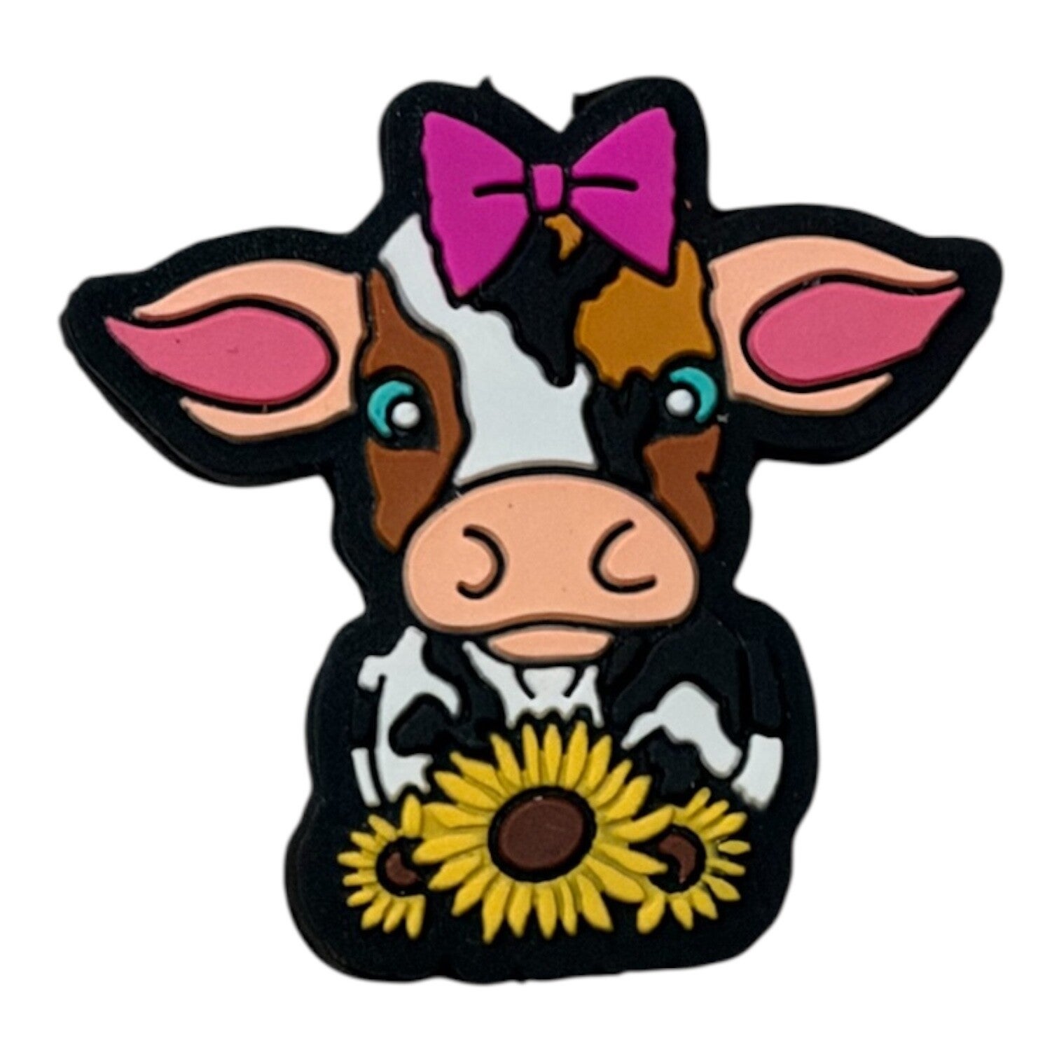 Cow and Sunflower Silicone Bead