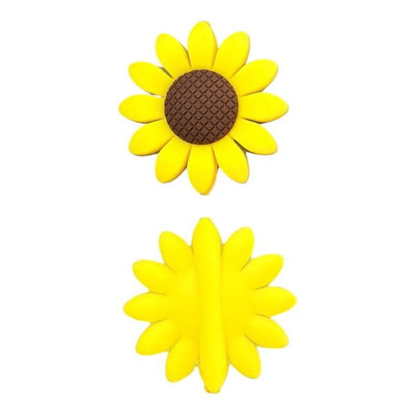 Large Yellow Sunflower Silicone Beads