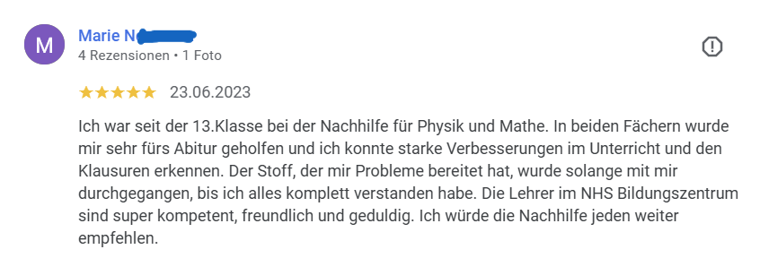 5-Sterne-Rezension von Marie N.
