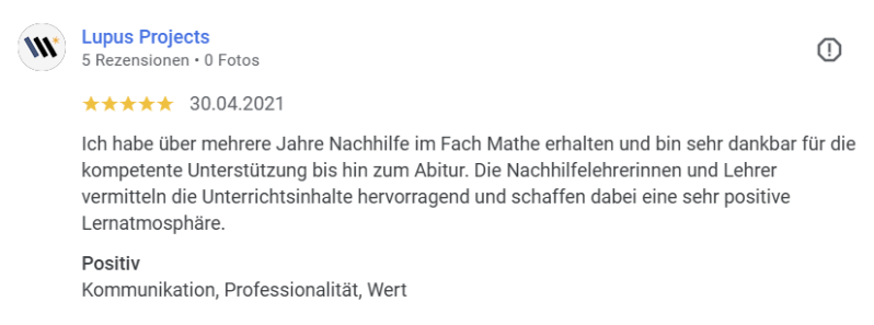 5-Sterne-Bewertung von Lupus Projects