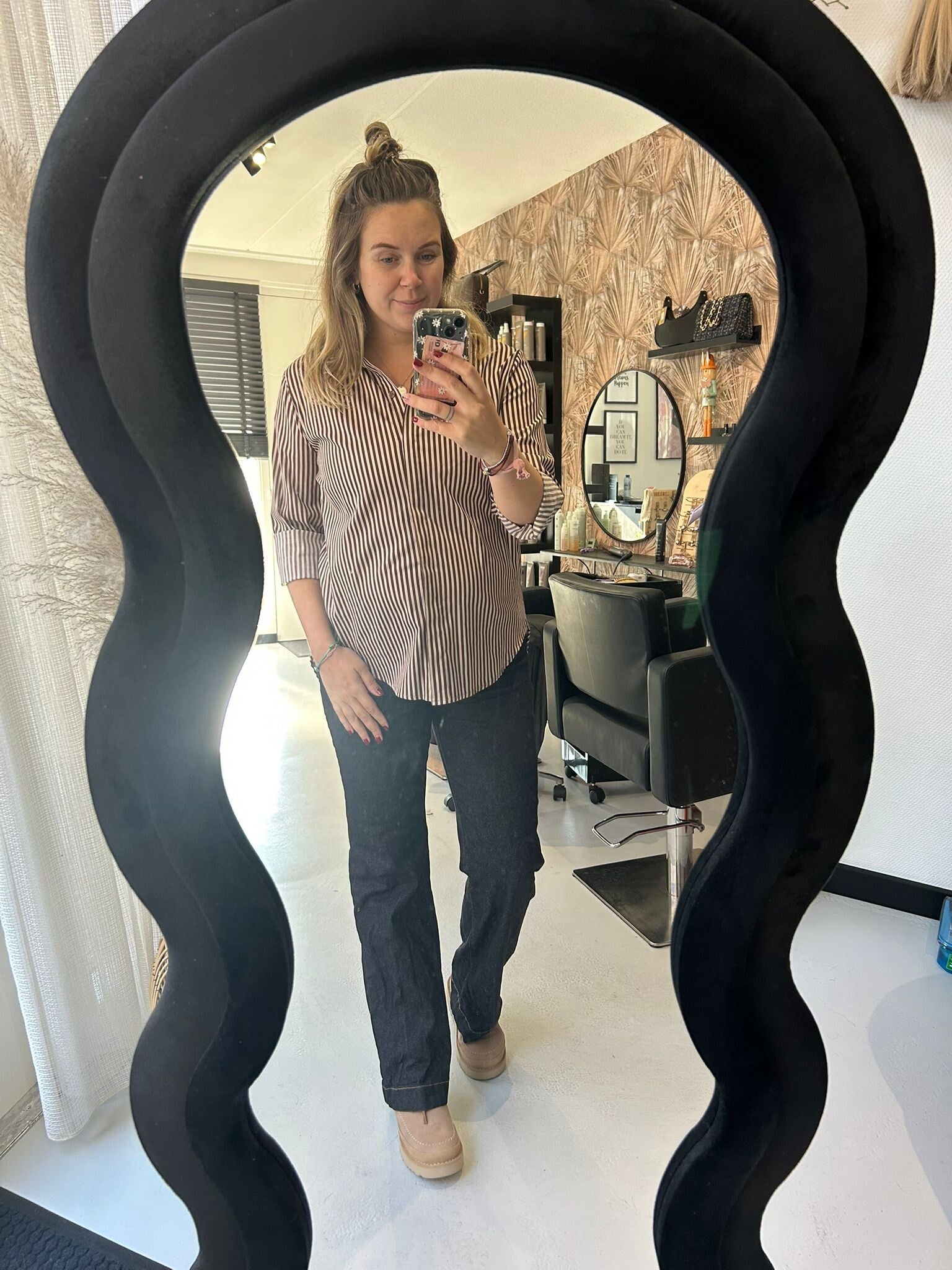 Overhemd blouse beige / brown