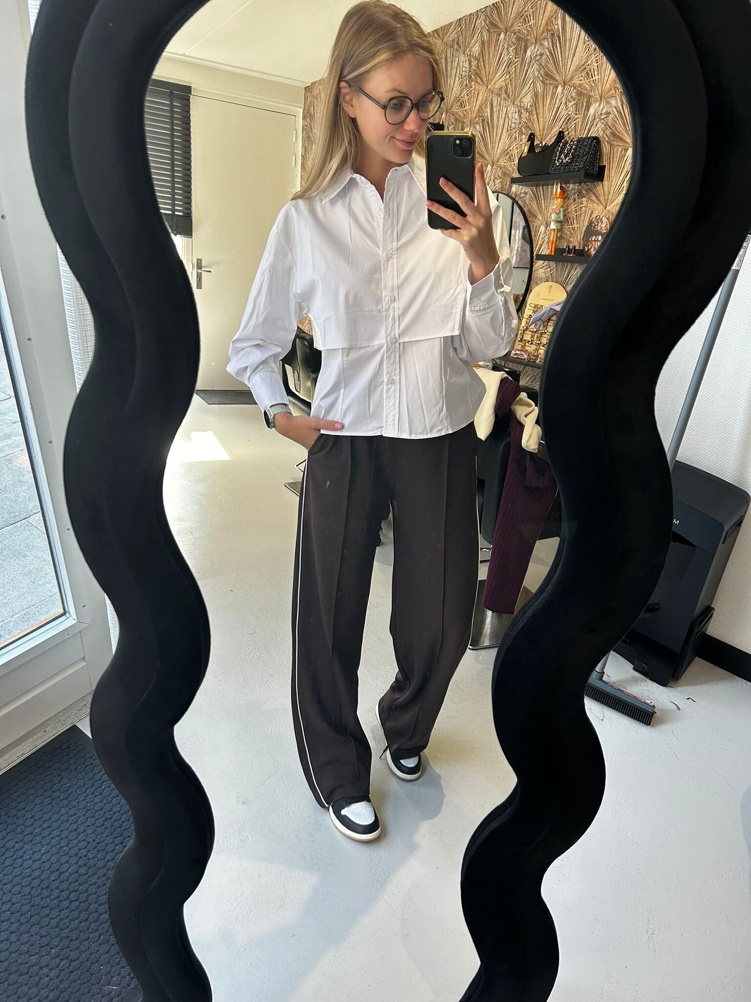 Broek Bruin streep Rach