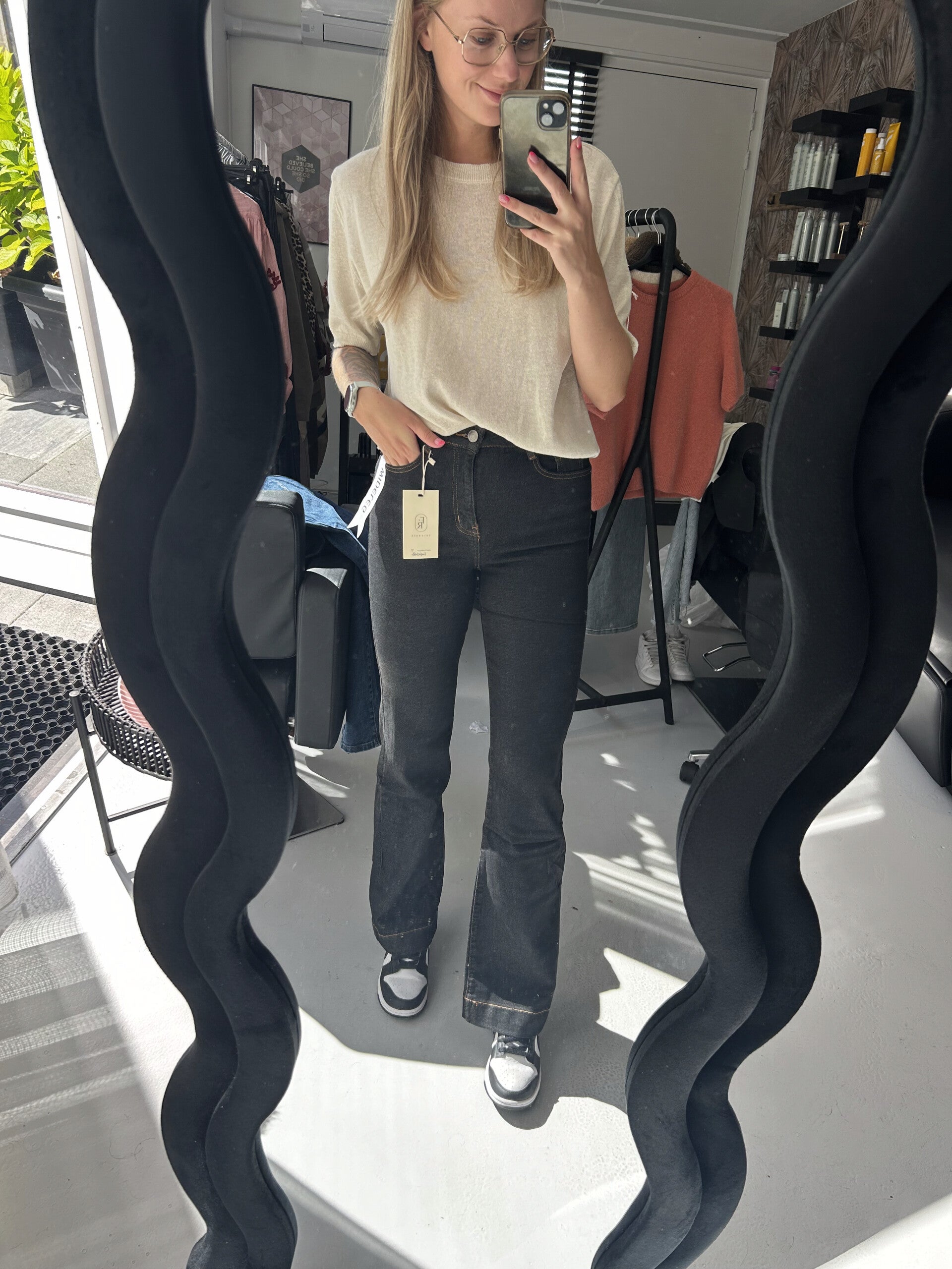 Wide leg jeans black