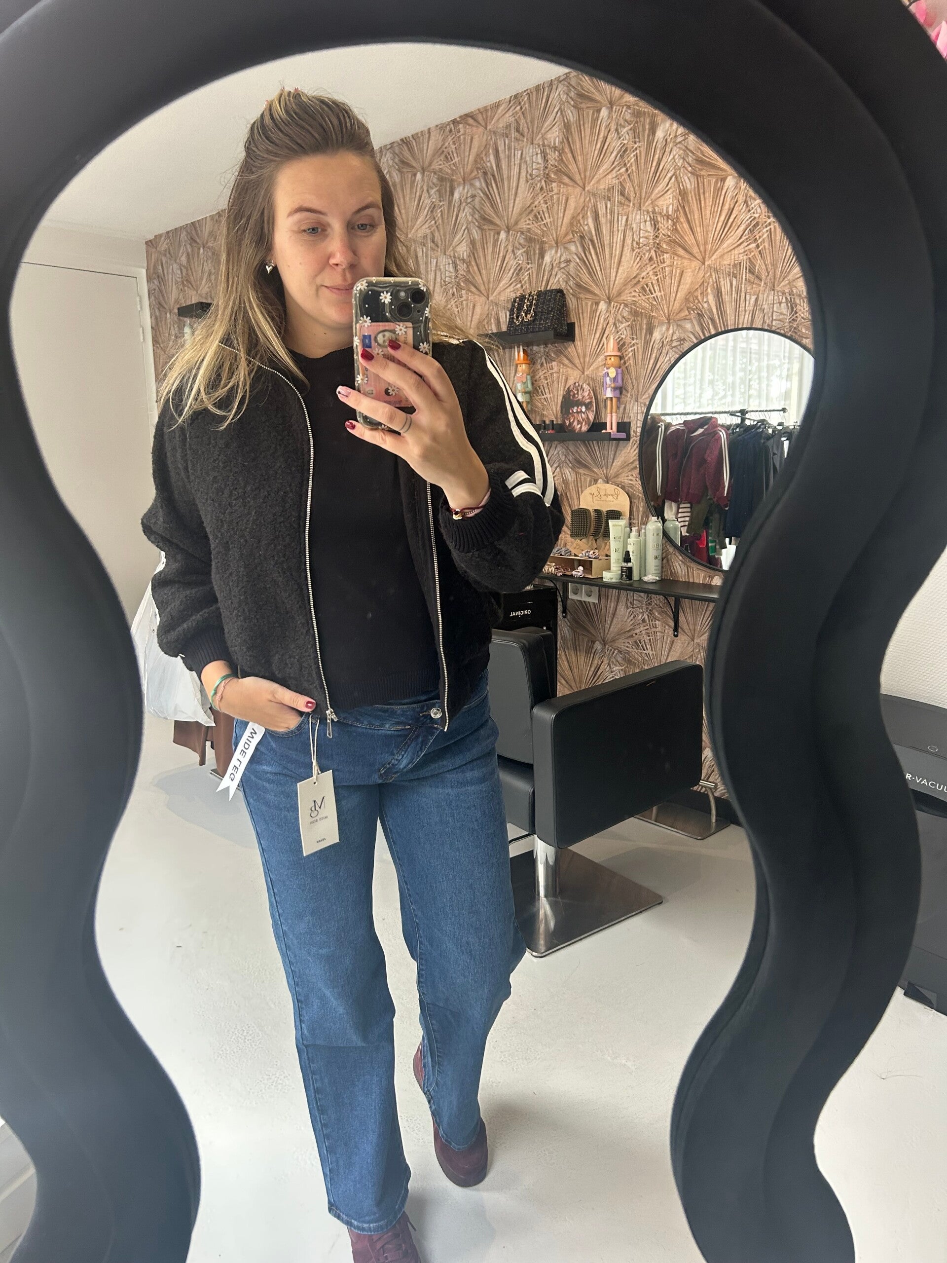 Bomber Jack Streep Zwart