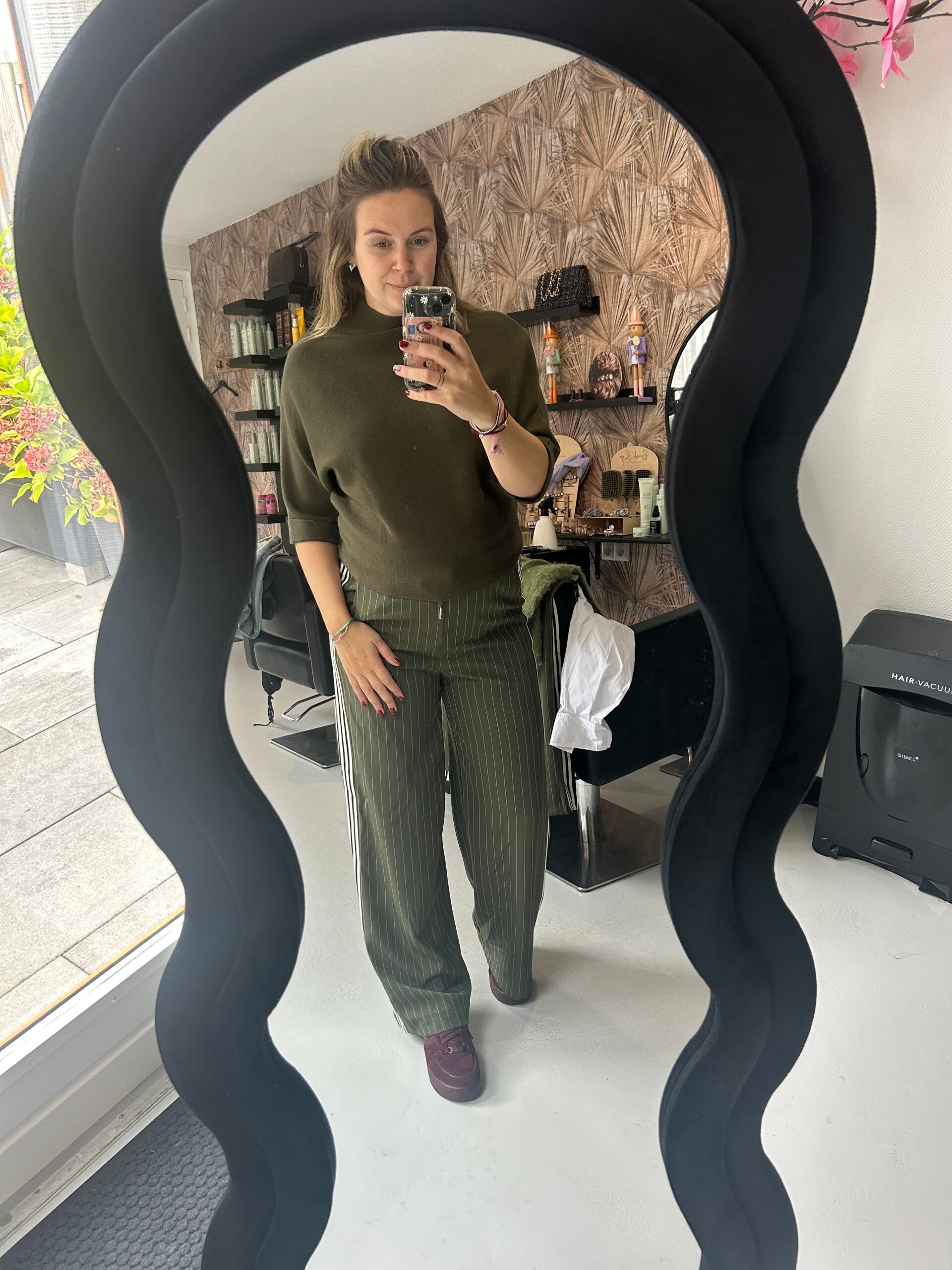 Pants streep Army Green