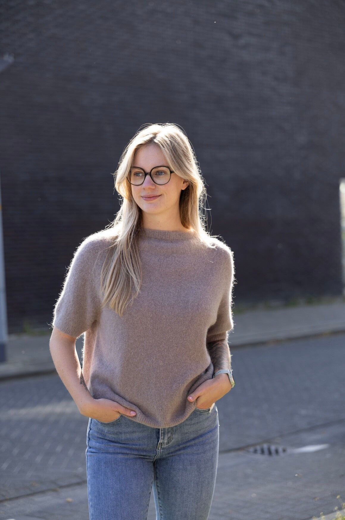 Alpaca truitje taupe