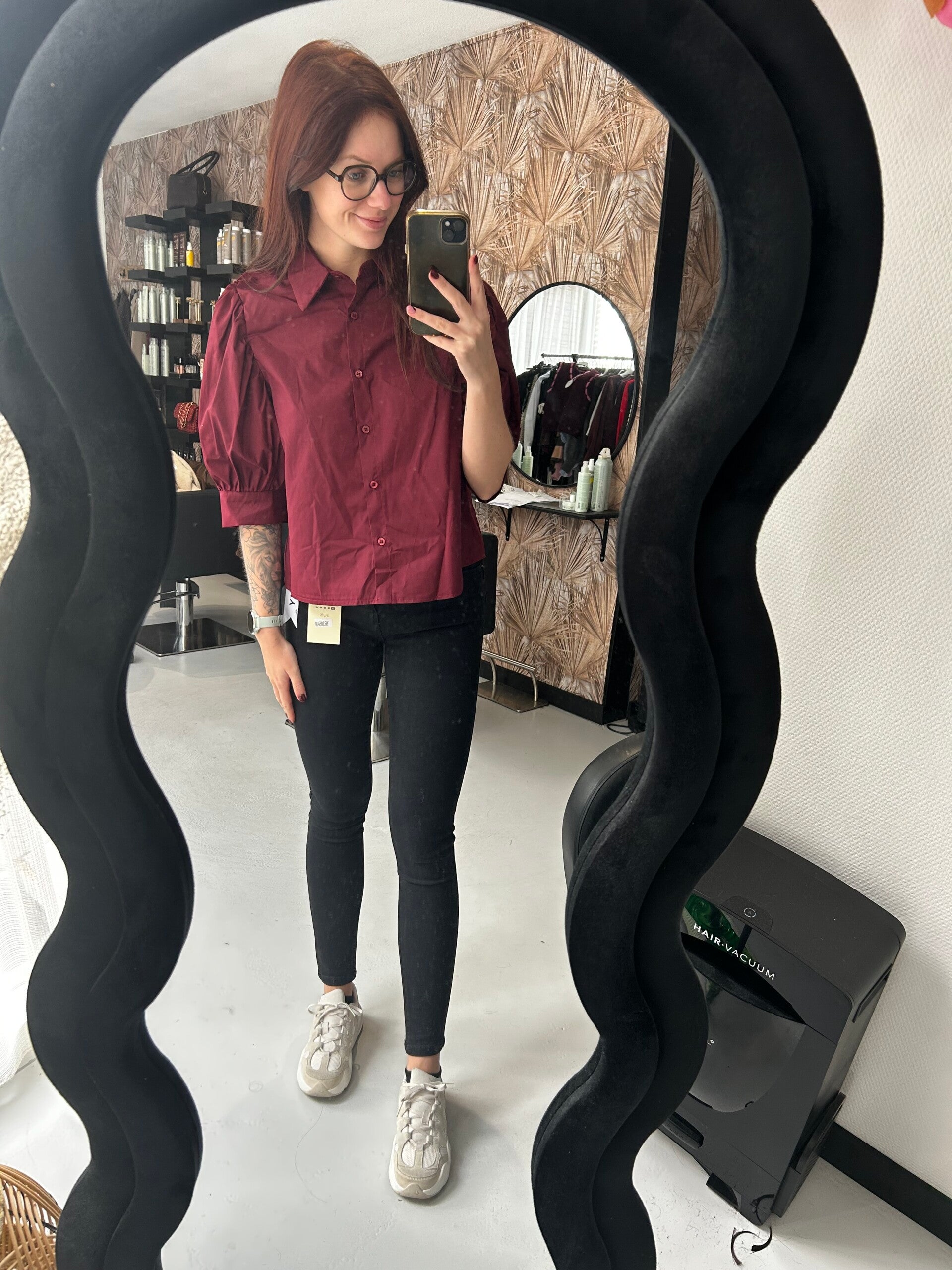 Ambika overhemd blouse bordeaux