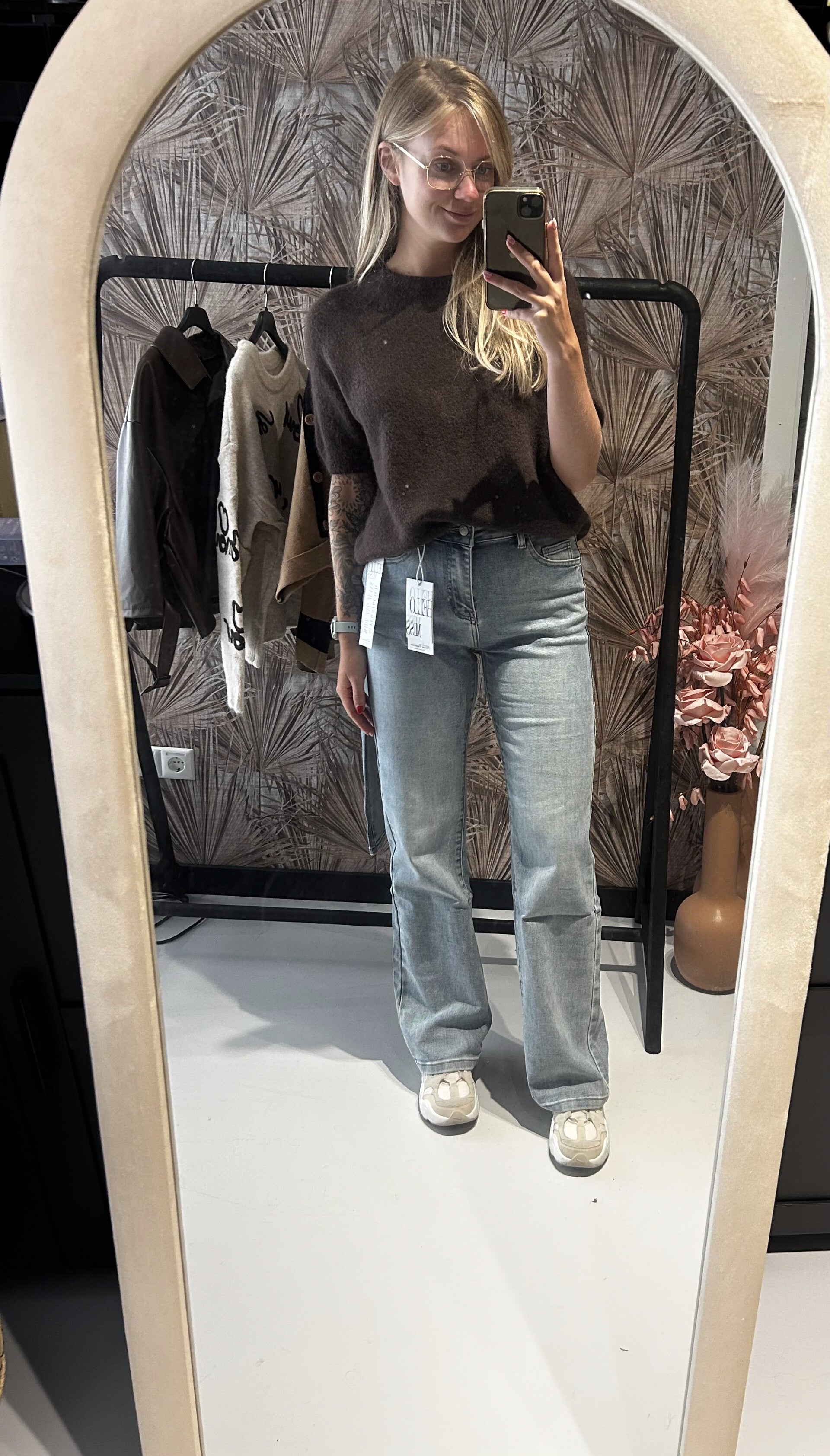 Super stretch wide leg jeans