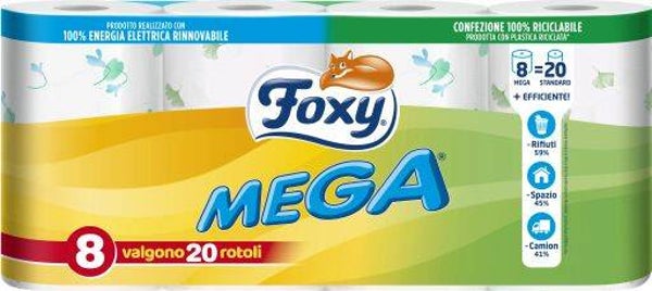 FOXY CARTA IGIENICA MEGA ROTOLONI X8 2 VELI