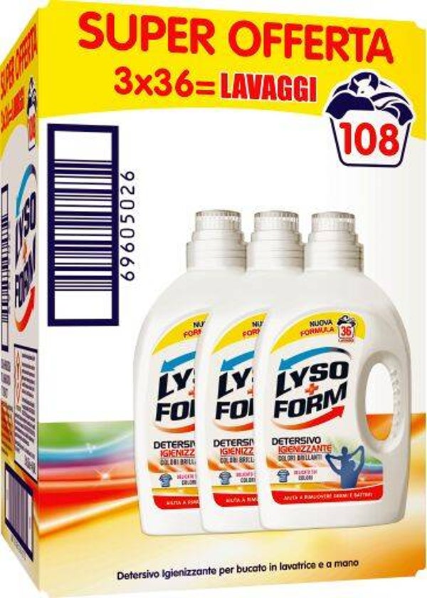 LYSOFORM DETERSIVO LAVATRICE COLORATI 108 LAVAGGI