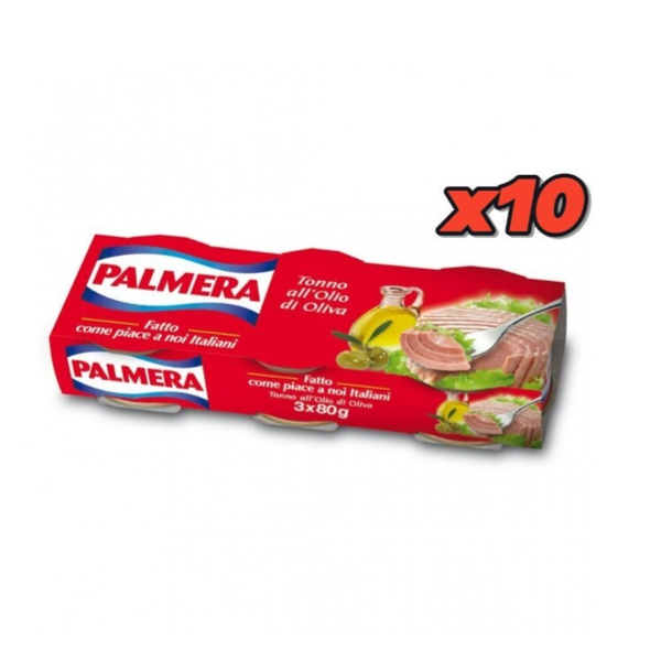 TONNO PALMERA ALL'OLIO DI OLIVA 10 CONFEZIONI DA 3X80GR