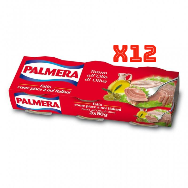 TONNO PALMERA ALL'OLIO DI OLIVA  12 CONFEZIONI DA 3X80GR