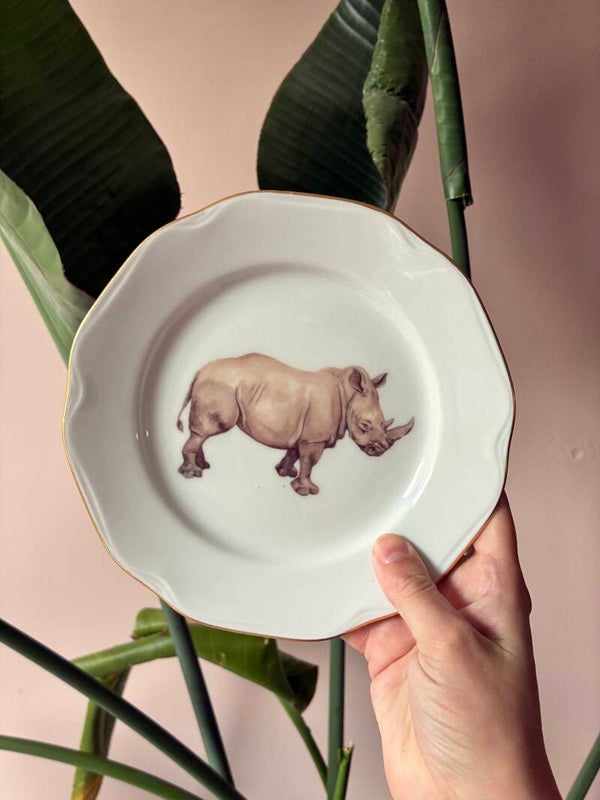Wandbordje Neushoorn 🦏