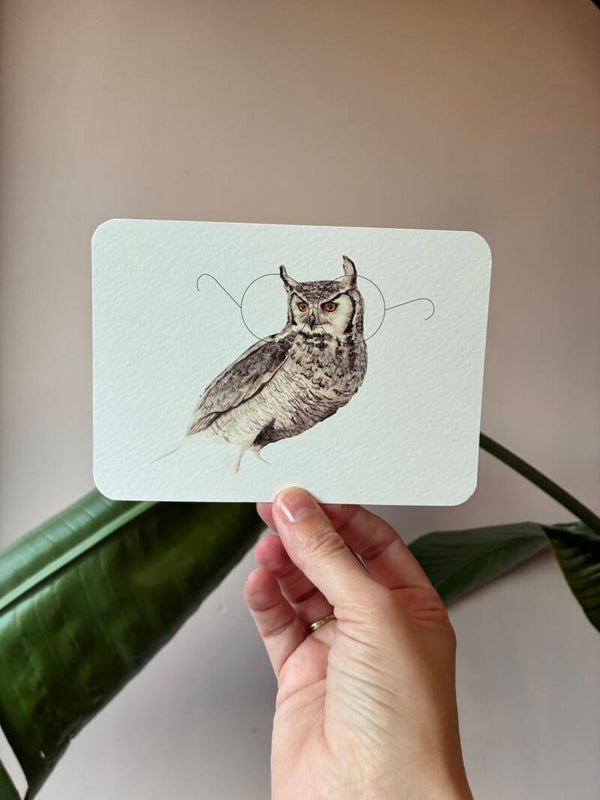 Ansichtkaart - Wijze uil 🦉