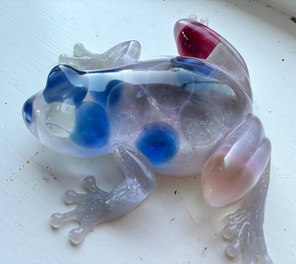 Handcrafted resin frog