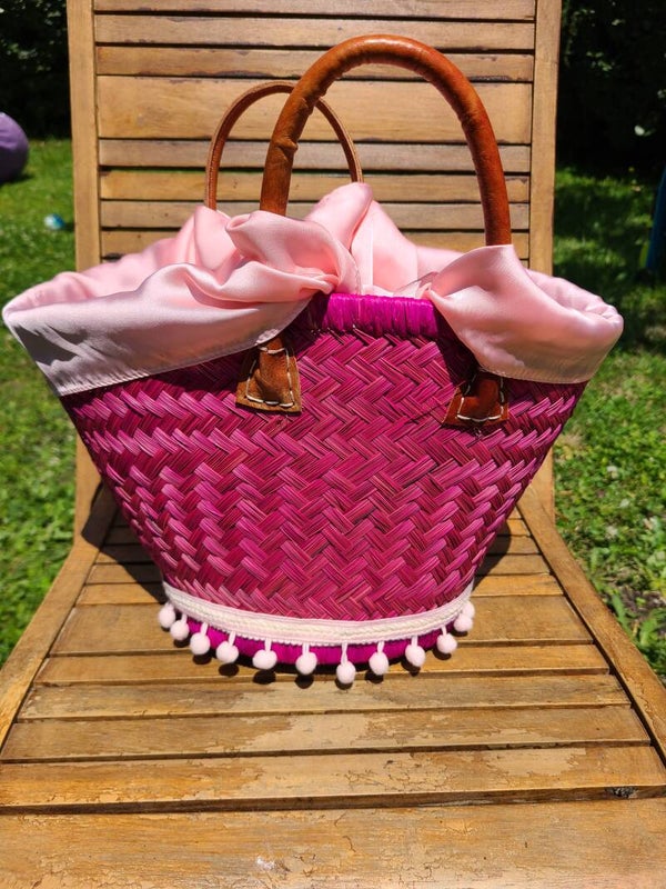 Petit panier rose rond
