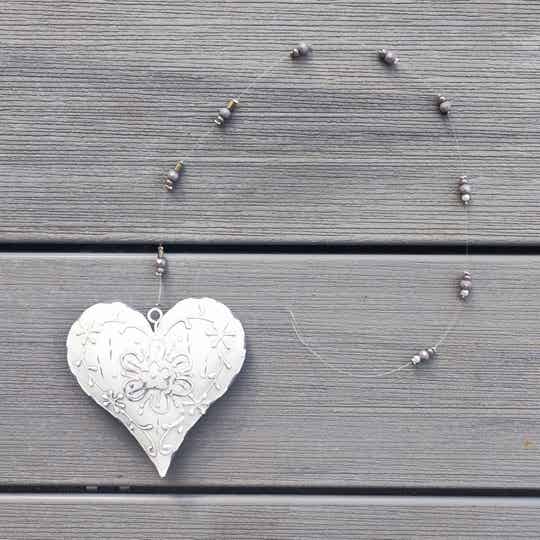 Girlande Shabby Herz mit Blumenmotiv
