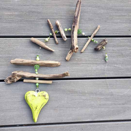Schwemmholz Girlande lass es Frühling werden