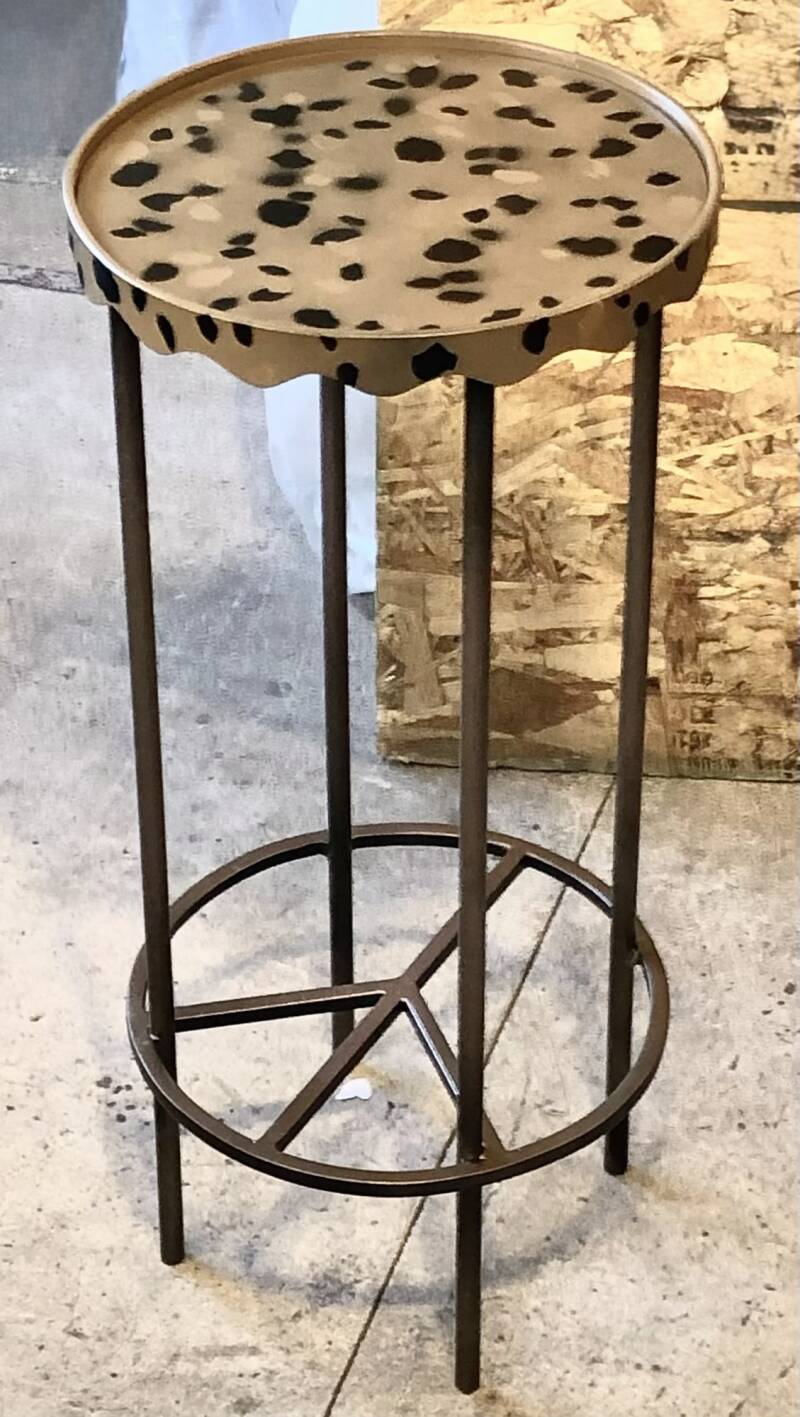 Hand painted steel bedside stand Santa Fe
